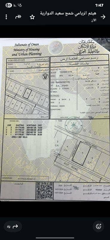 أرض سكنية للبيع في سمائل، الداخلية أرض سكنية للبيع في سمائل، الداخلية