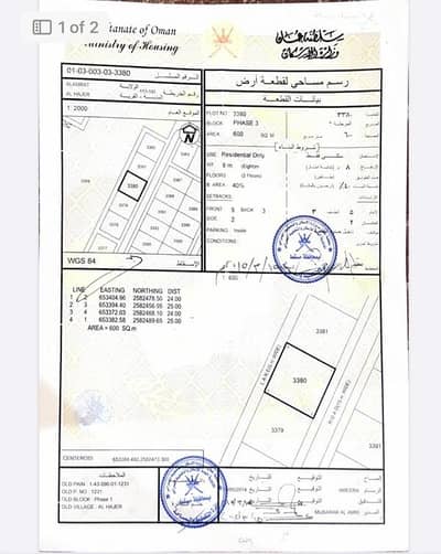 ارض سكنية  للبيع في العامرات، مسقط - أرض سكنية للبيع في العامرات، مسقط