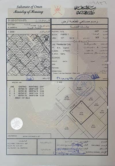 ارض سكنية  للبيع في روي، مسقط - أرض سكنية للبيع في روي، مسقط