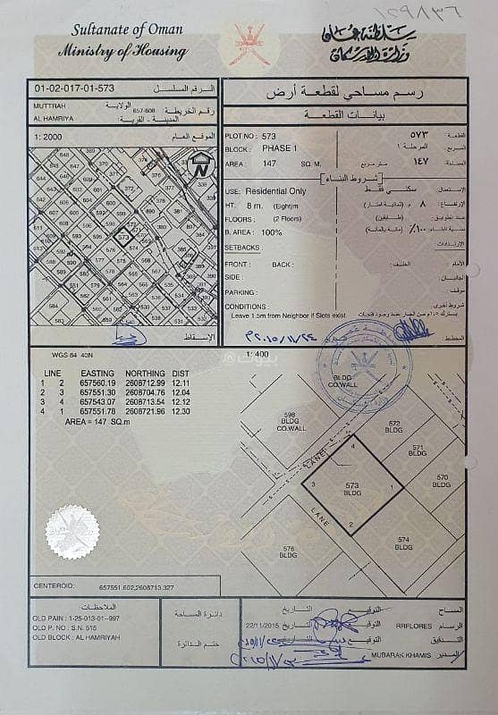 أرض سكنية للبيع في روي، مسقط