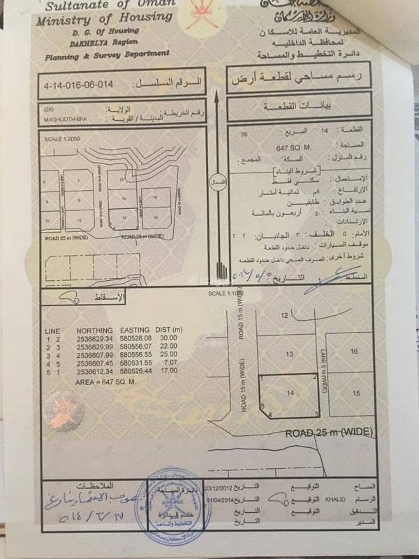 أرض سكنية للبيع في إزكي، الداخلية