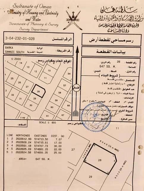 أرض سكنية للبيع في بركاء، الباطنة