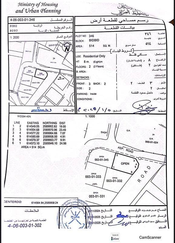 أرض سكنية للبيع في_bidbid، الداخلية أرض سكنية للبيع في_bidbid، الداخلية