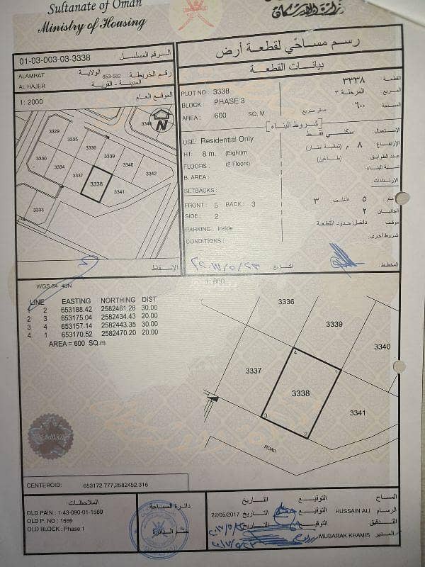 أرض سكنية للبيع في قريات، مسقط أرض سكنية للبيع في قريات، مسقط