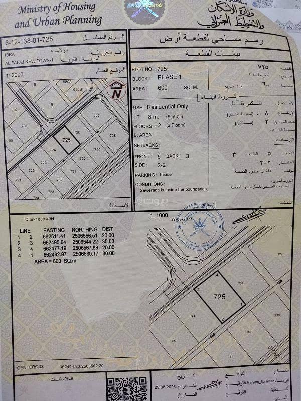 أرض سكنية للبيع في إبراء، الشرقية