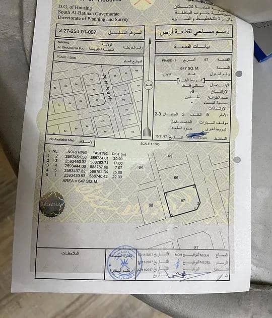 أرض سكنية للبيع في الناخيل، الباطنة