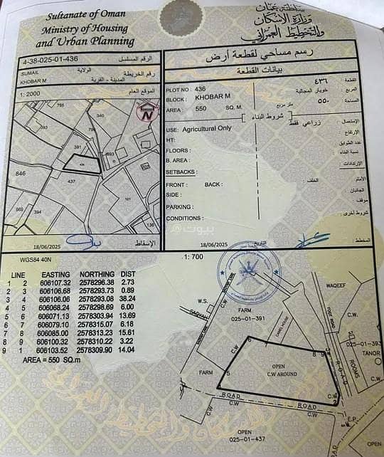 أرض سكنية للبيع في سُمَيْل، الداخلية أرض سكنية للبيع في سُمَيْل، الداخلية