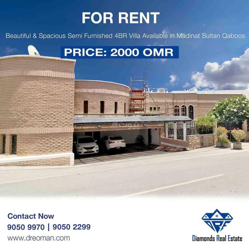 4 Bedrooms Villa For Rent Madinat As Sultan Qaboos, Muscat