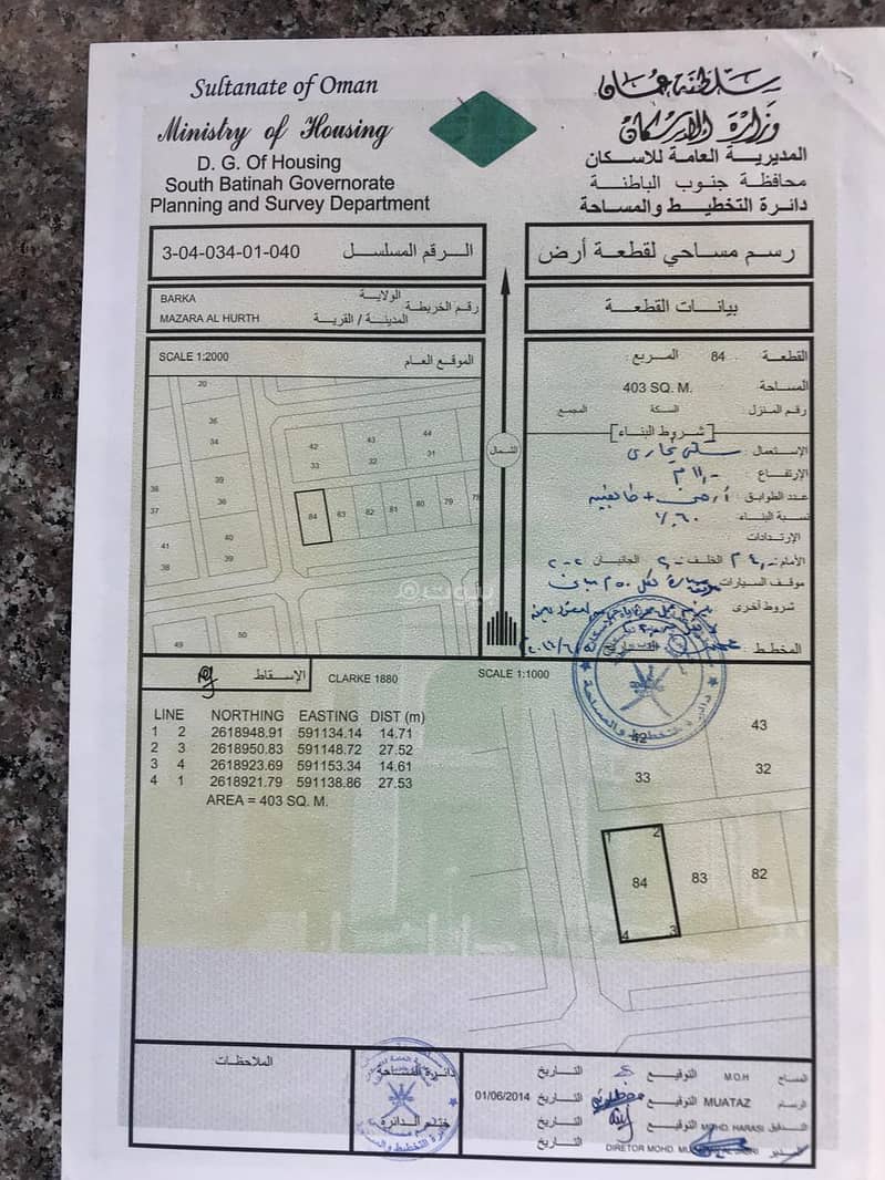 أرض سكنية للبيع في مطرح، الباطنة