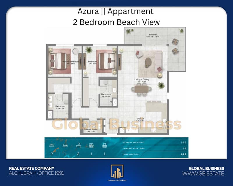 2 Bedroom Apartment For Sale in The Wave (Almouj) Muscat 2 Bedroom Apartment For Sale in The Wave (Almouj) Muscat
