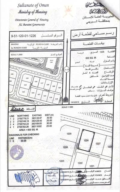 ارض سكنية  للبيع في محضة، البريمي - أرض سكنية للبيع في مهدها، البريمي
