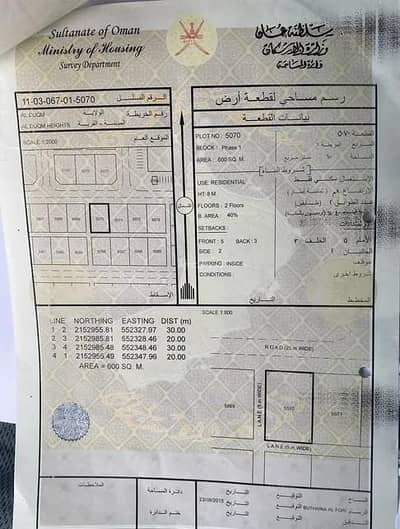 ارض سكنية  للبيع في الدقم، الوسطى - أرض سكنية للبيع في الدقم، الوسطى