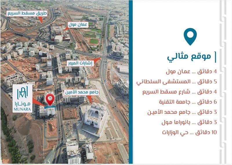 شقة تتكون من غرفتي نوم للبيع في الأنصاب، مسقط