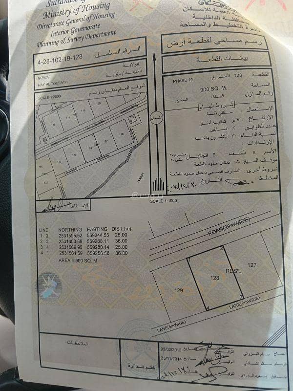 أرض سكنية للبيع في نيزوا، الداخلية