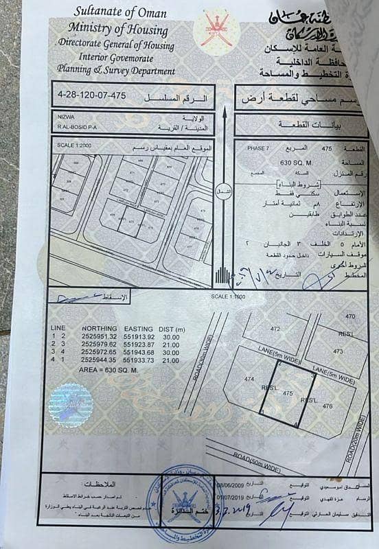 أرض سكنية للبيع في نزوى، الداخلية أرض سكنية للبيع في نزوى، الداخلية