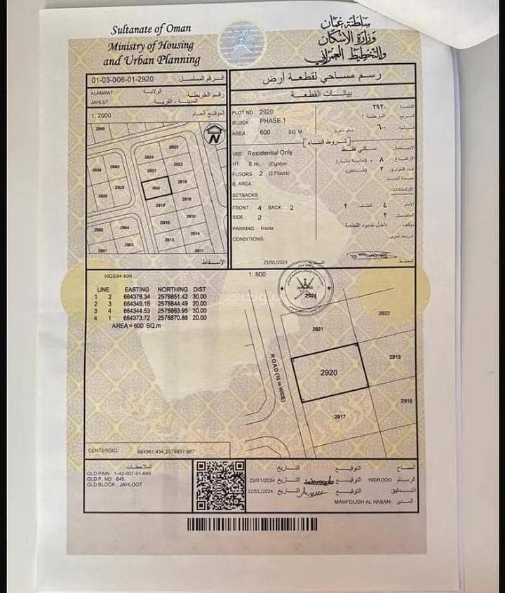 أرض سكنية للبيع في العمارات، مسقط أرض سكنية للبيع في العمارات، مسقط