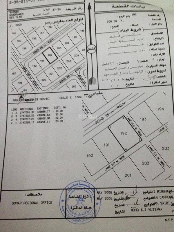 أرض سكنية للبيع في شناص، الباطنة أرض سكنية للبيع في شناص، الباطنة