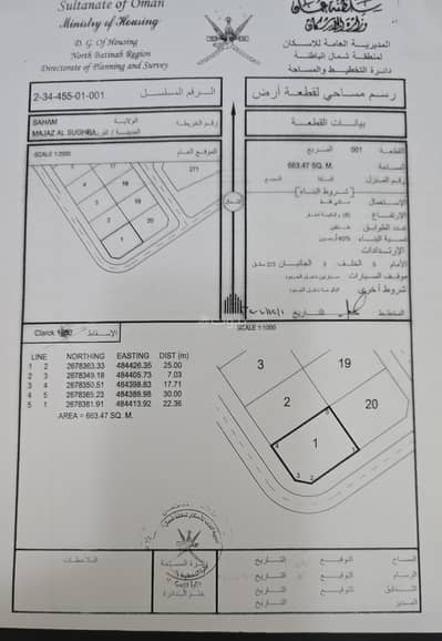 ارض سكنية  للبيع في صحم، الباطنة - أرض سكنية للبيع في صحم، الباطنة