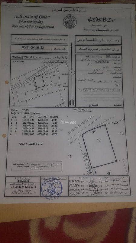 أرض سكنية للبيع في صحار، الباطنة أرض سكنية للبيع في صحار، الباطنة