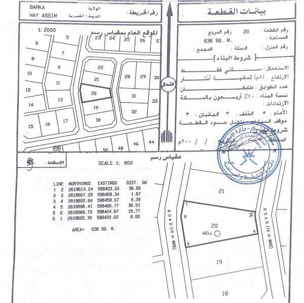 أرض سكنية للبيع في بركاء، الباطنة أرض سكنية للبيع في بركاء، الباطنة