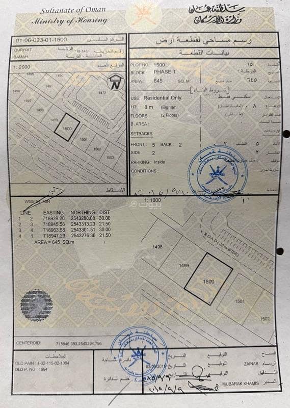 أرض سكنية للبيع في صور، الشرقية أرض سكنية للبيع في صور، الشرقية