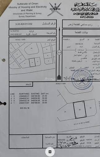 أرض سكنية للبيع في الرستاق، الباطنة