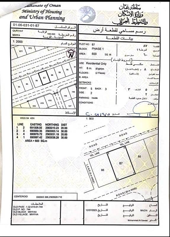 أرض سكنية للبيع في القريات، مسقط أرض سكنية للبيع في القريات، مسقط