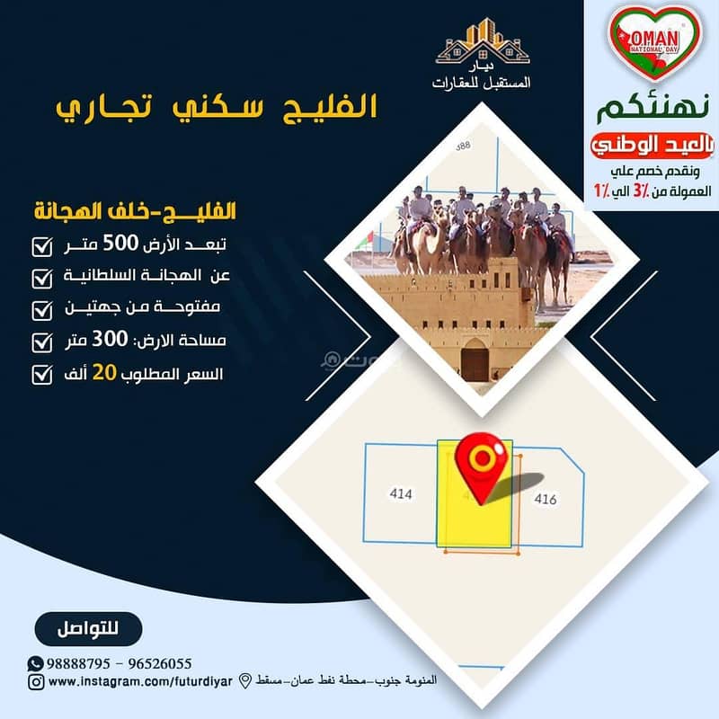 أرض سكنية للبيع في بركة، الباطنة أرض سكنية للبيع في بركة، الباطنة