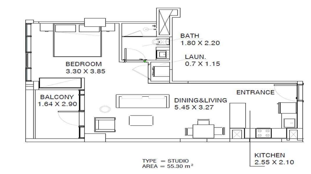 شقة من غرفة نوم واحدة للبيع في مدينة السلطان هيثم، مسقط