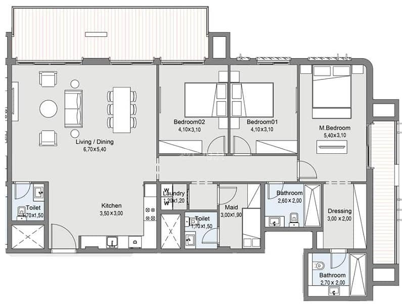 شقة مكونة من 3 غرف نوم للبيع في مدينة سلطان هيثم، مسقط