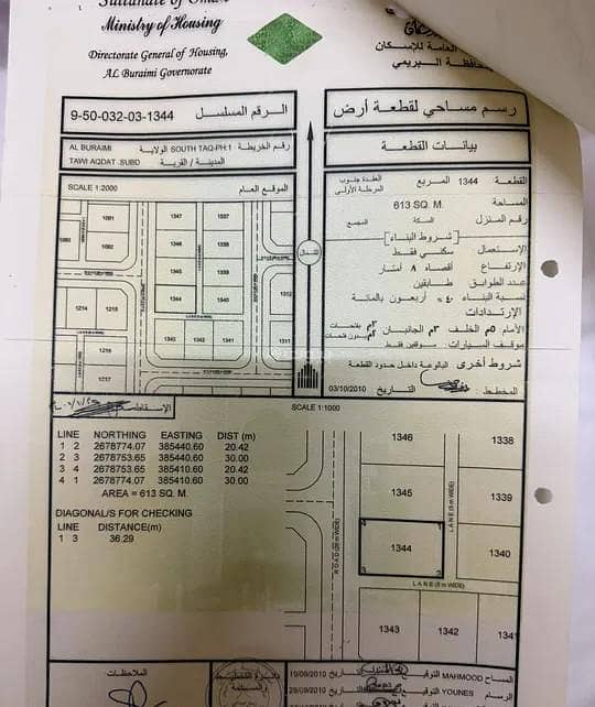 أرض سكنية للبيع في البريمي