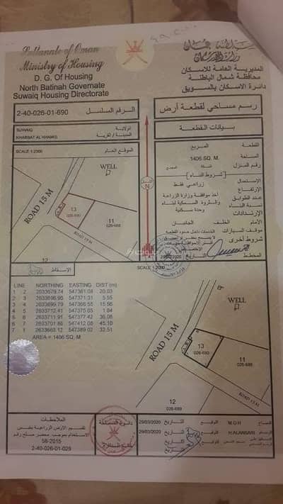 ارض سكنية  للبيع في السويق، الباطنة - أرض سكنية للبيع في السويق، الباطنة