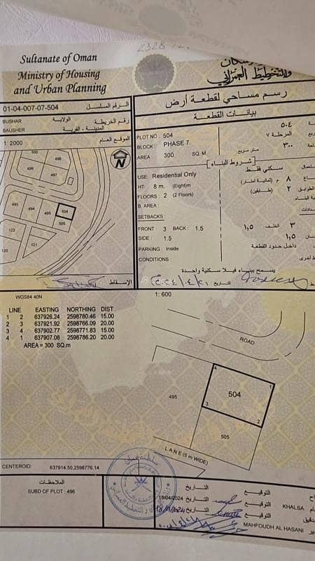 أرض سكنية للبيع في البوشري، مسقط