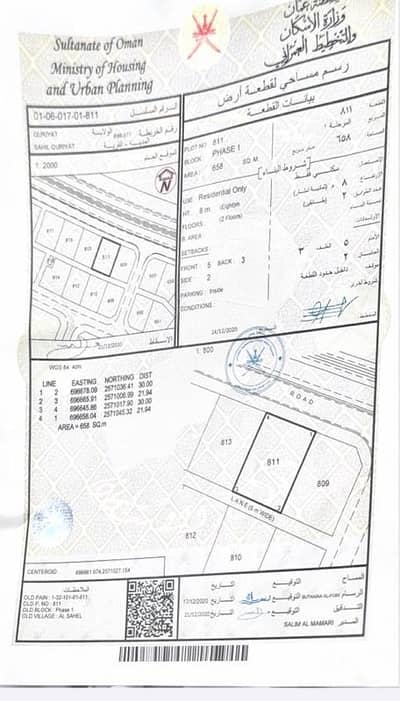 Residential Land for Sale in Qurayyat, Muscat - Residential Land For Sale in Qurayyat, Muscat
