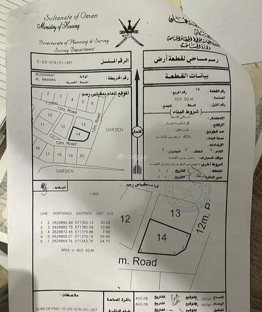 أرض سكنية للبيع في المسنى، الباطنة