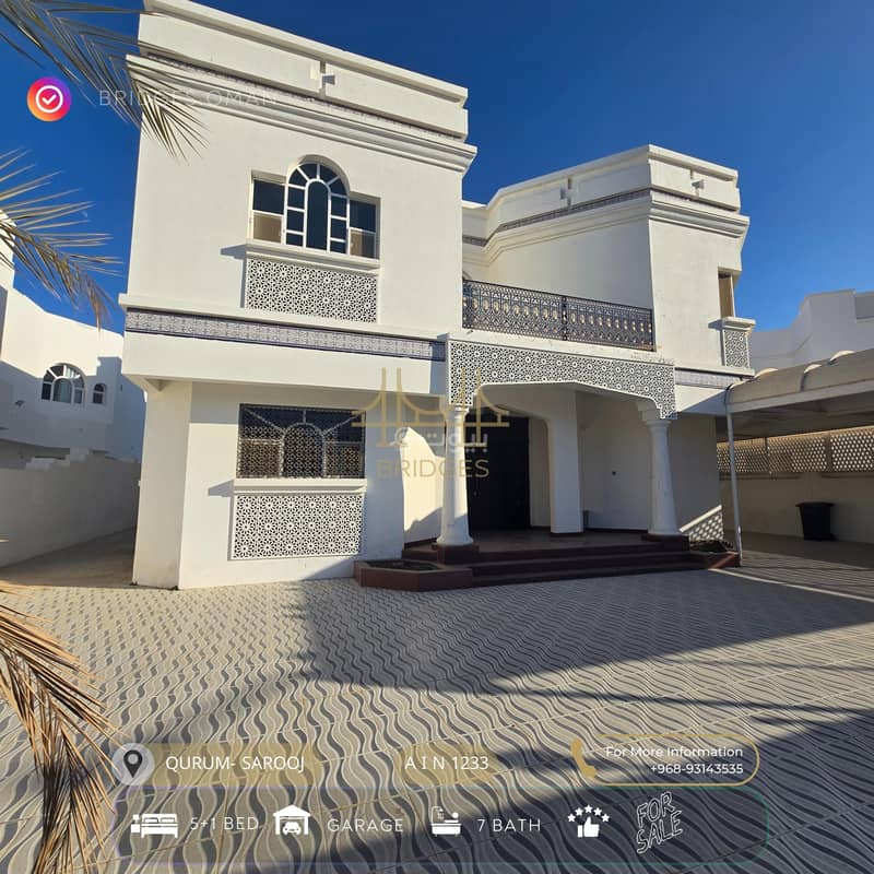 فيلا مكونة من 6 غرف نوم للبيع في قورم، مسقط