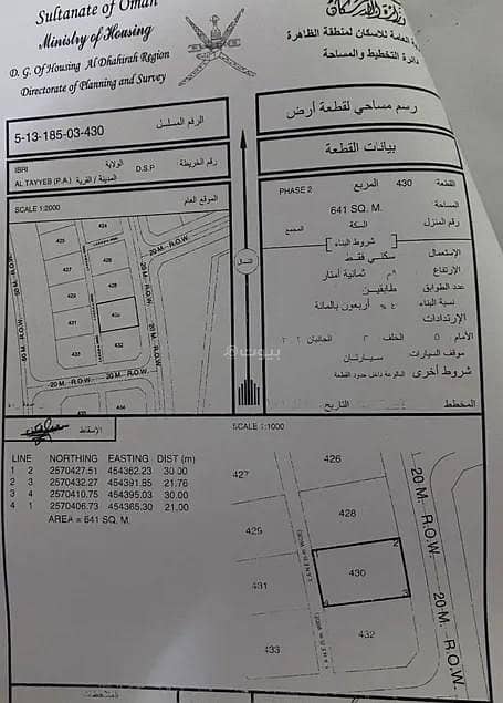 Residential Land For Sale in Ibri, Al Dhahirah Residential Land For Sale in Ibri, Al Dhahirah