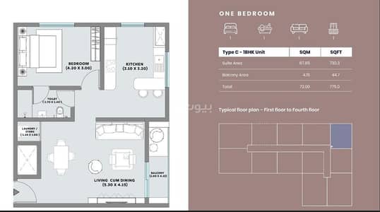 شقة 1 غرفة نوم للبيع في مدينة السلطان هيثم، مسقط - شقة من غرفة نوم واحدة للبيع في مدينة السلطان هيثم، مسقط