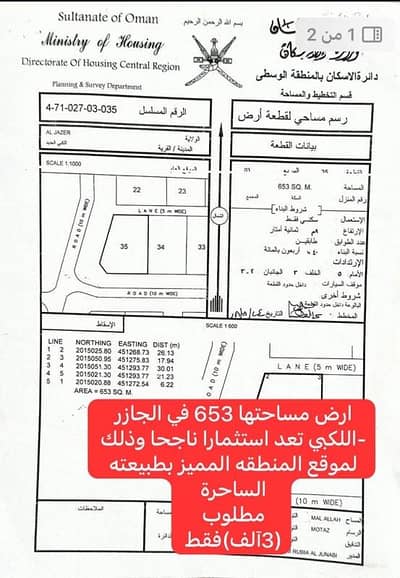 ارض سكنية  للبيع في الجازر، الوسطى - أرض سكنية للبيع في الجازور، الوسطى
