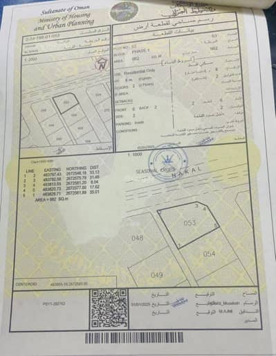 ارض سكنية  للبيع في صحم، الباطنة - أرض سكنية للبيع في صحم، الباطنة