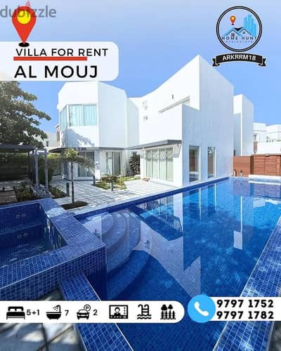 فیلا 6 غرف نوم للايجار في الموج، مسقط - فيلا من 6 غرف نوم للإيجار في شاطئ الموج(الموج) ، مسقط