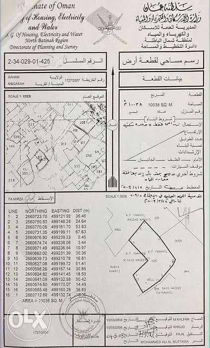 أرض سكنية للبيع في صحم، الباطنة أرض سكنية للبيع في صحم، الباطنة