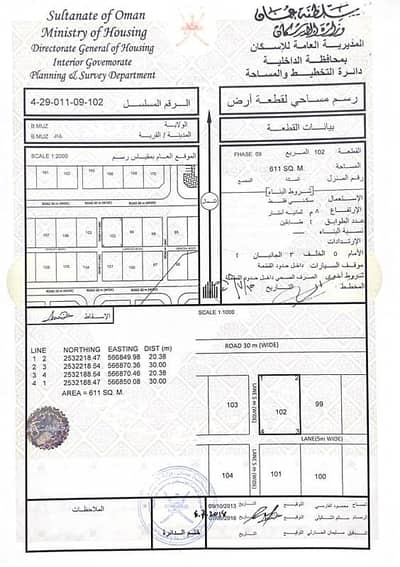 Residential Land for Sale in Nizwa, Al Dakhiliya - Residential Land For Sale in Nizwa, Al Dakhiliya