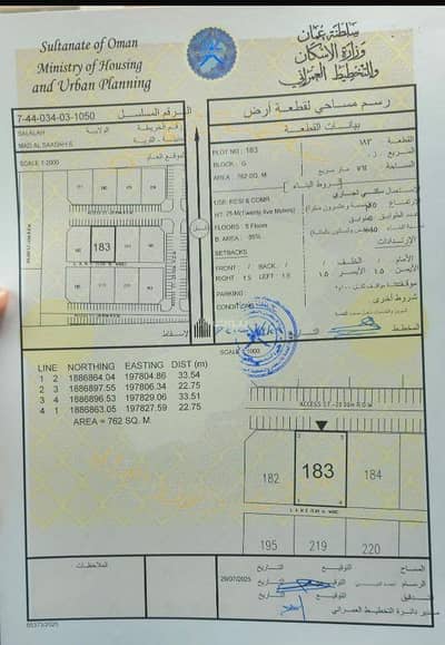 ارض سكنية  للبيع في صلالة، ظفار - أرض سكنية للبيع في صلالة، ظفار