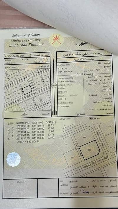 ارض سكنية  للبيع في سمائل، الداخلية - أرض سكنية للبيع في سُمَيْل، الداخلية