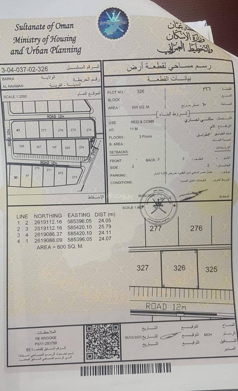Residential Land For Sale in Barka Residential Land For Sale in Barka