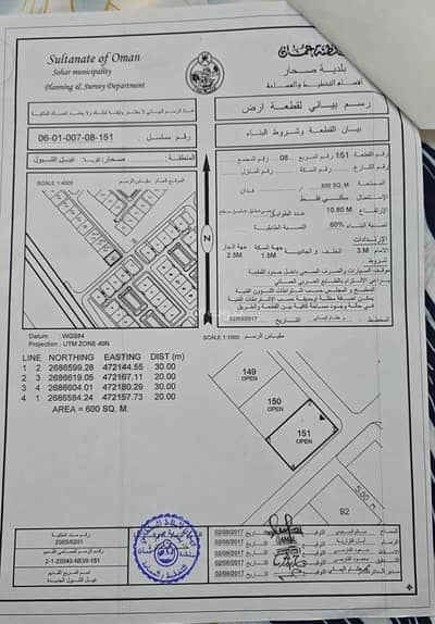 Residential Land for Sale in Sohar, Al Batinah - Residential Land For Sale in Sohar, Al Batinah