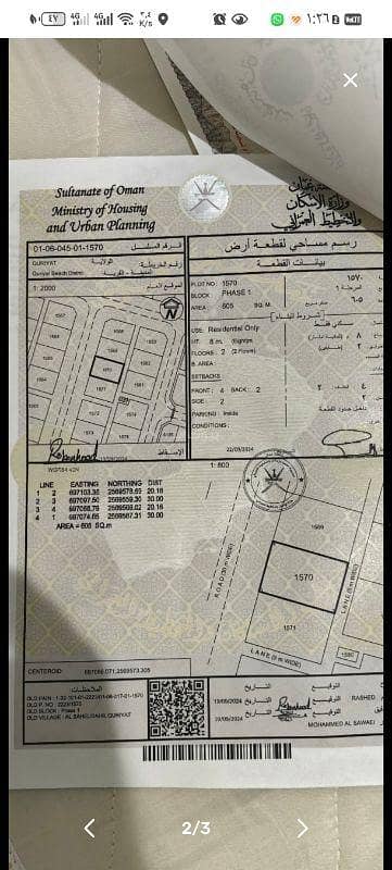 Residential Land for Sale in Qurayyat, Muscat - Residential Land For Sale in Qurayyat, Muscat