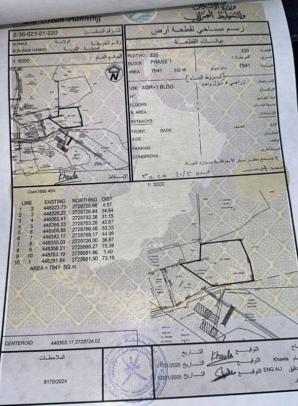 أرض سكنية للبيع في شناص، الباطنة أرض سكنية للبيع في شناص، الباطنة