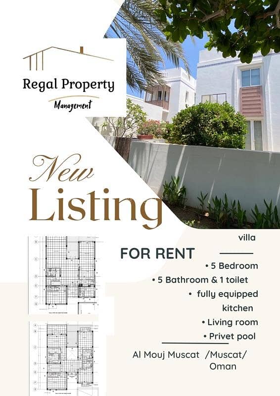 5 Bedrooms Villa For Rent The Wave (Almouj) Muscat